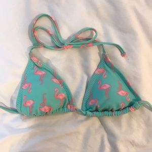 Pink flamingo bikini top